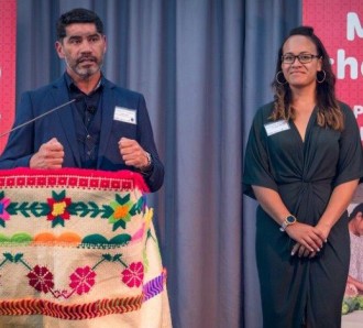 Peter and Ana speaking at Pan Pasifika Fono Auckland 2020